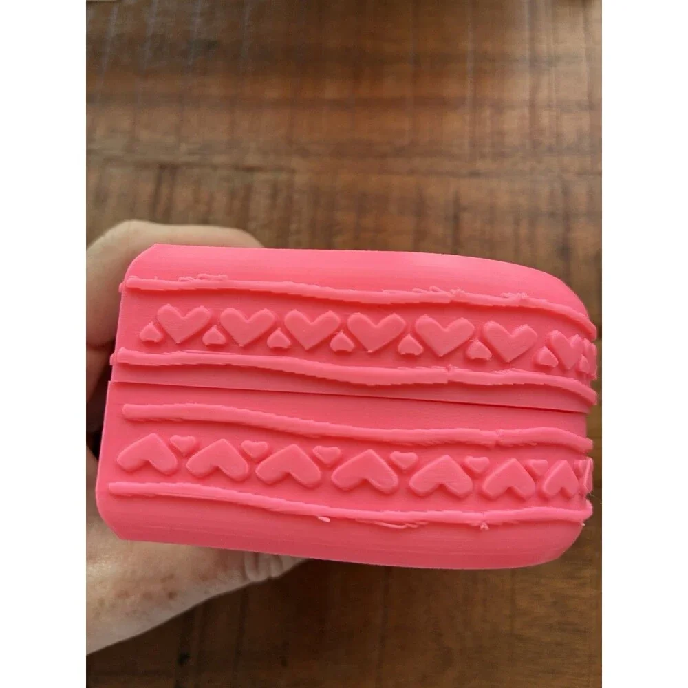 3D Printed Heart Gift Box Hinged Trinket Keepsake Box Pink